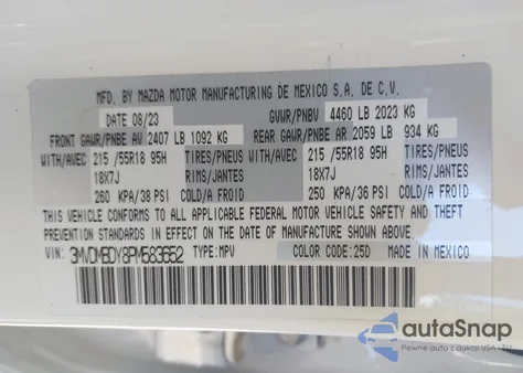 2023 Mazda Cx-30 2.5 Turbo Premium from USA, damaged, VIN 3MVDMBDY8PM583652